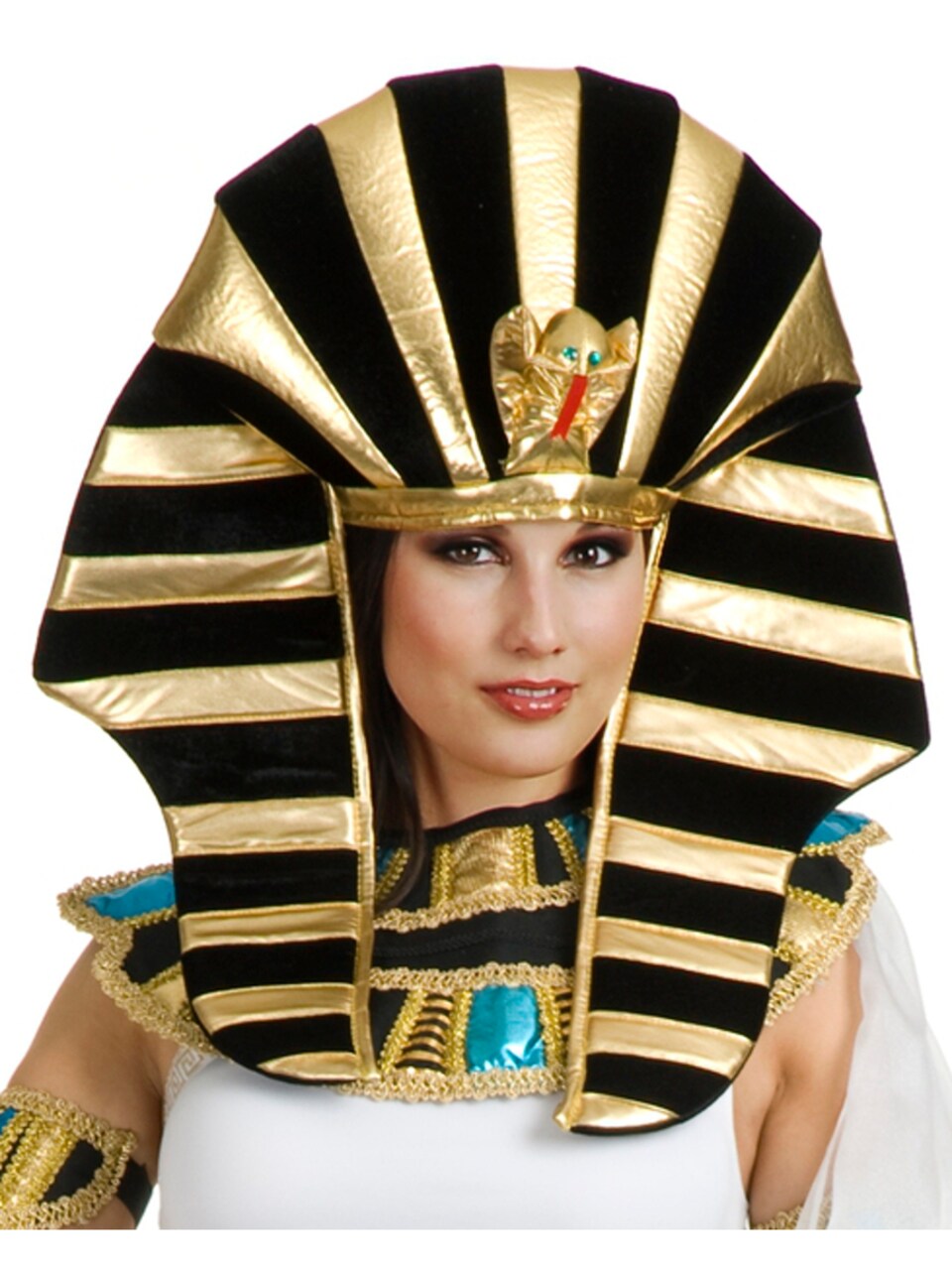 Gold And Black Egyptian Queen Cleopatra King Tut Costume Crown Headpiece Hat